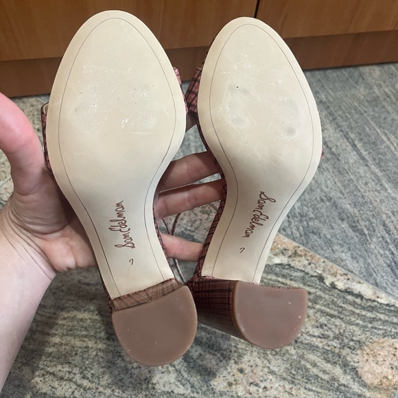 Sam Edelman Yaro Pink Plaid Sandal Heels Size 7 Like new! - Picture 2 of 11